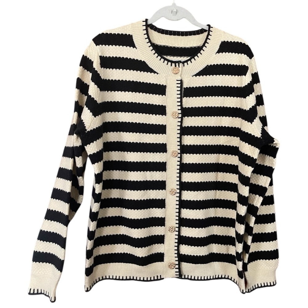 Black and cream cardigan